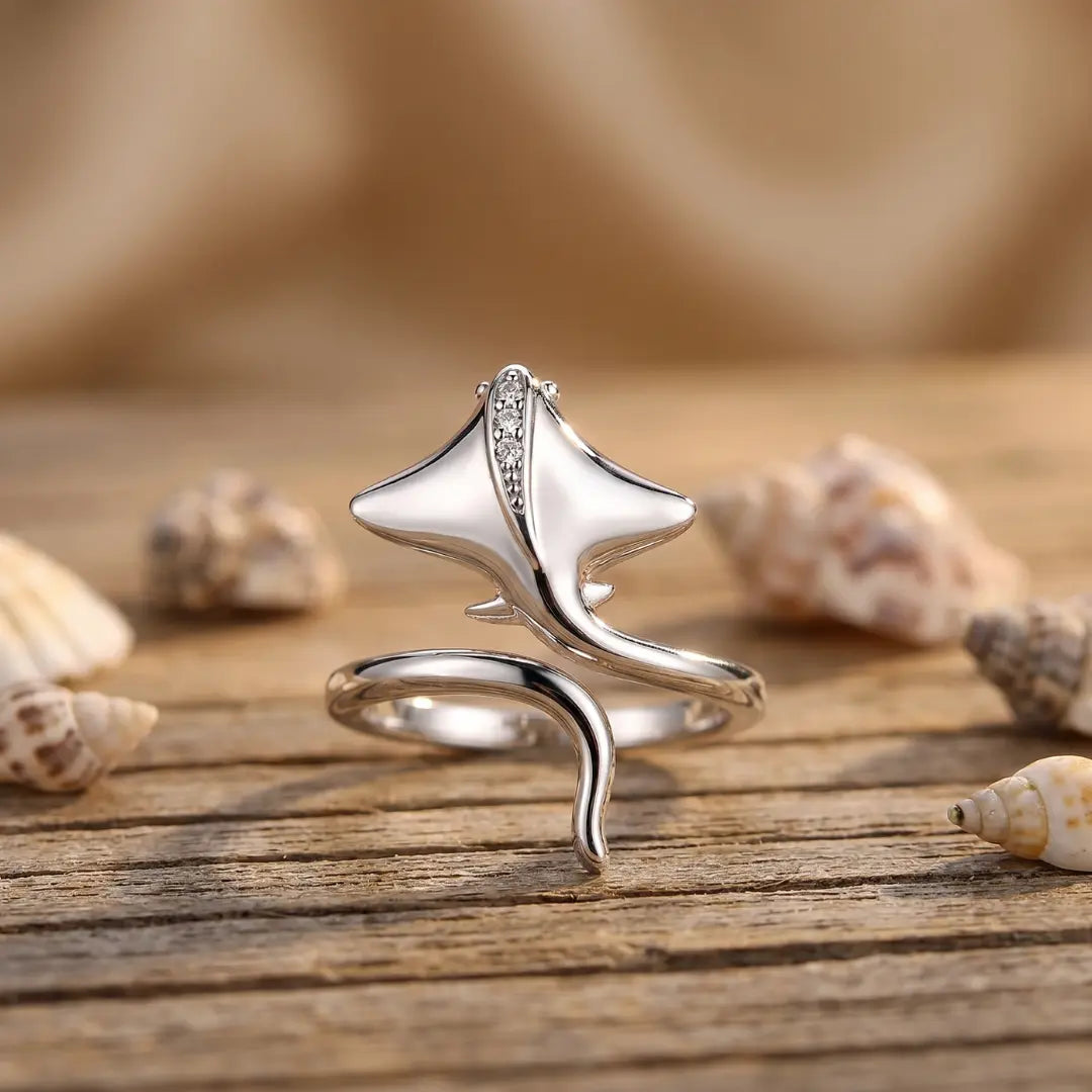 Lucia — Manta Ray Zirconia Open Ring