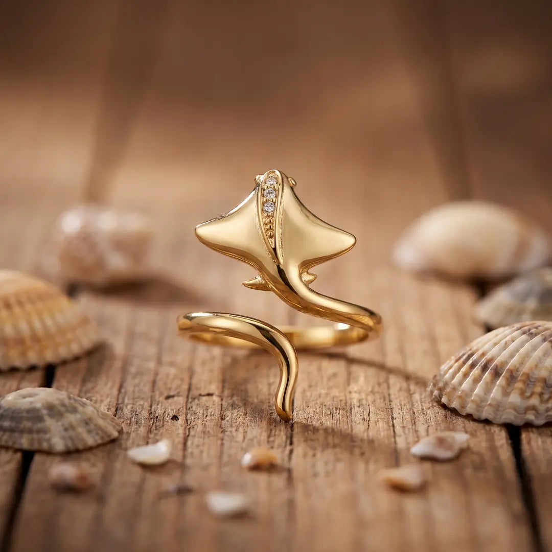 Lucia — Manta Ray Zirconia Open Ring