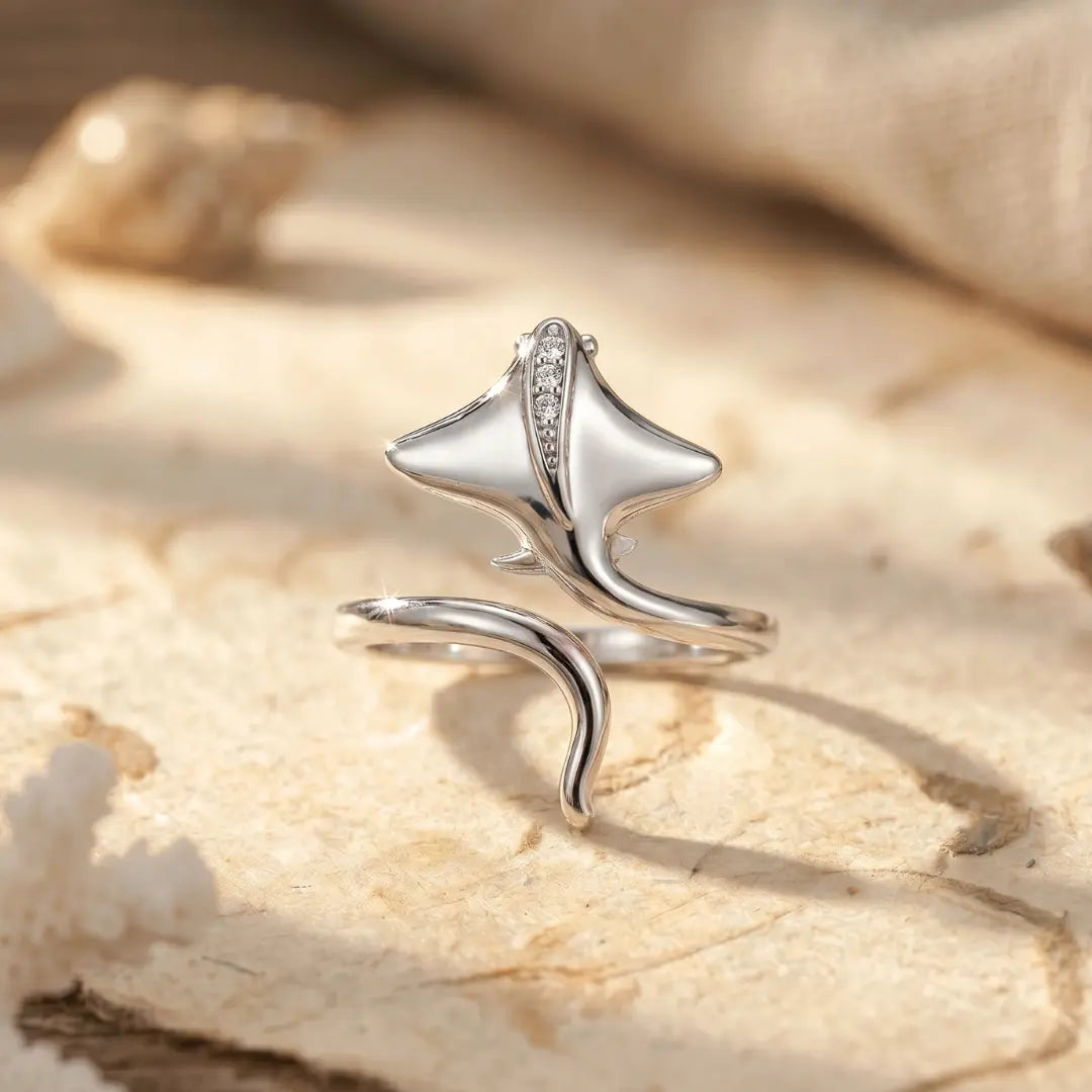 Lucia — Manta Ray Zirconia Open Ring