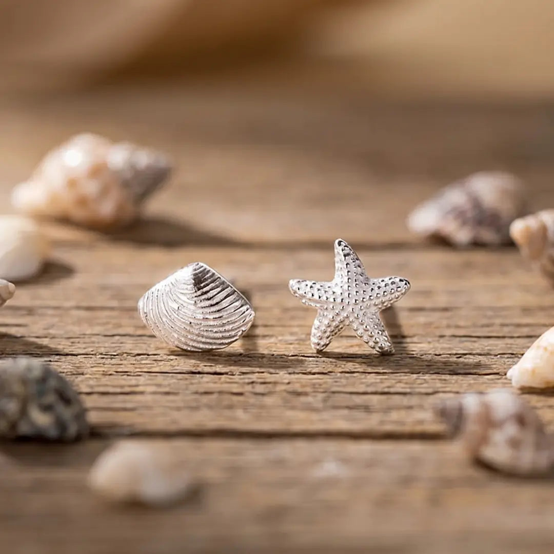 Jolene — Seashell & Starfish Stud Earrings