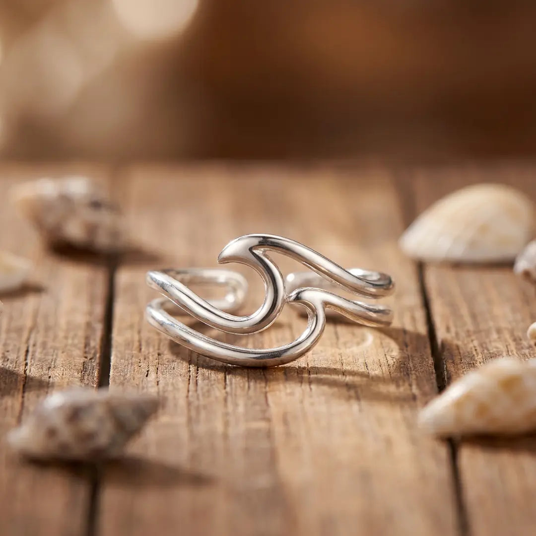 Kristina — Silver Wave Open Ring