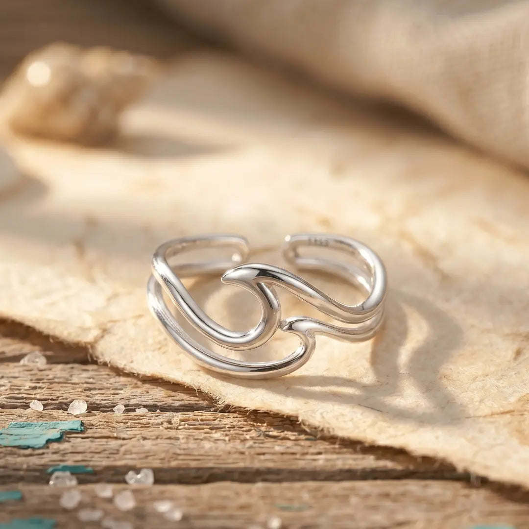 Kristina — Silver Wave Open Ring