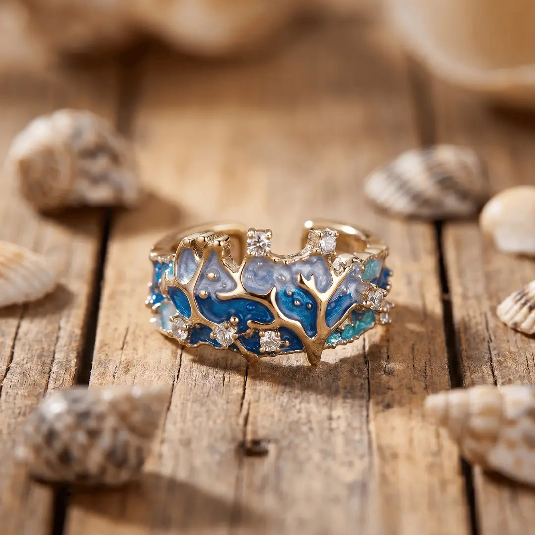 Marisol — Ocean Enamel Zirconia Ring