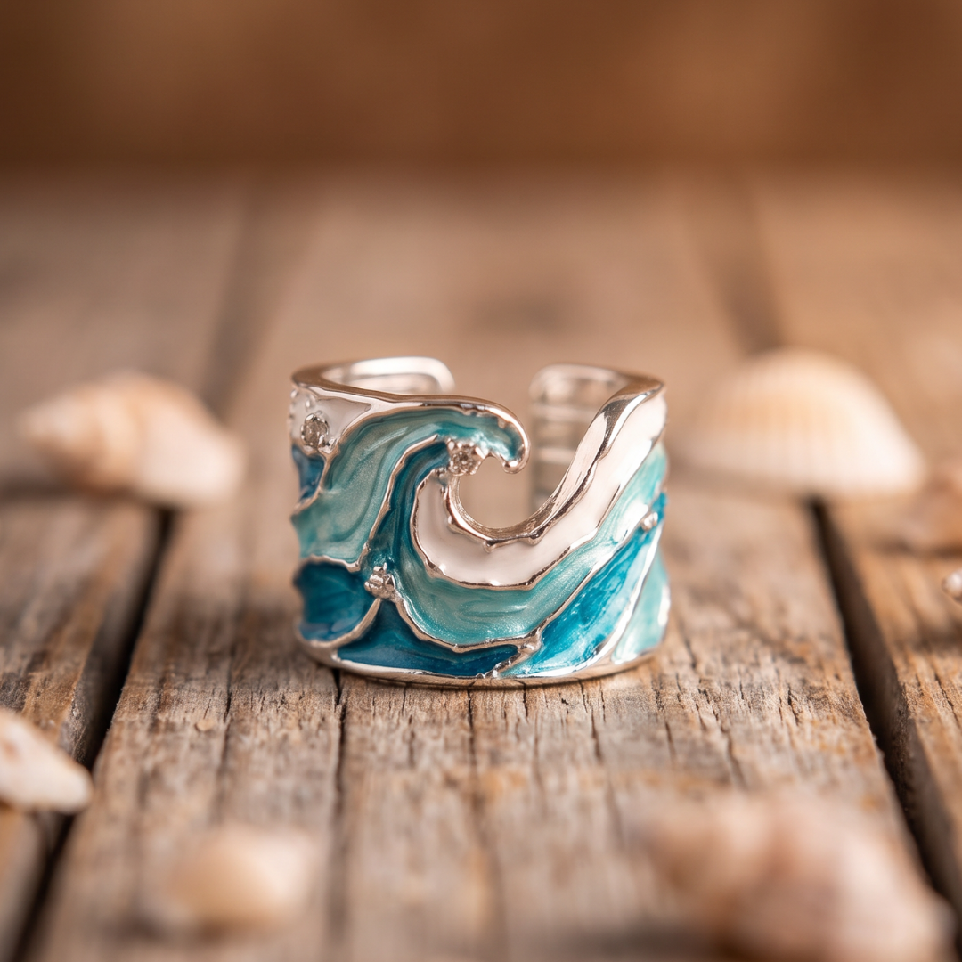 Alessia — Returning Wave Enamel Ring