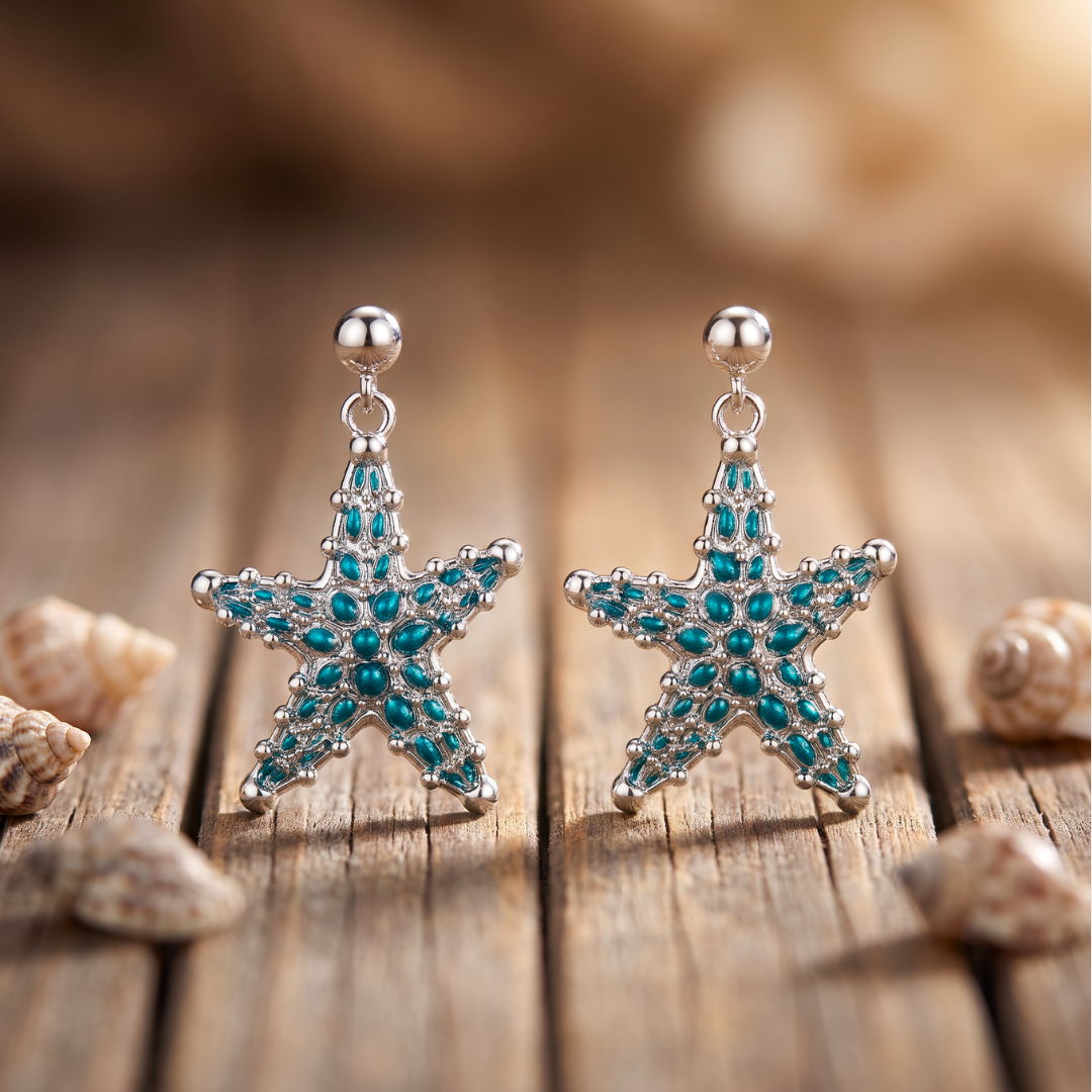 Brielle — Turquoise Starfish Drop Earrings