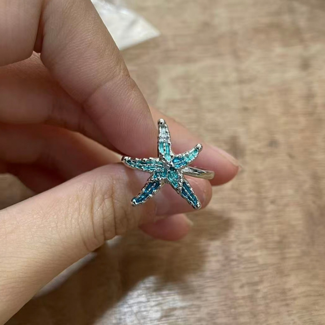 Coralie — Starfish Enamel Adjustable Ring