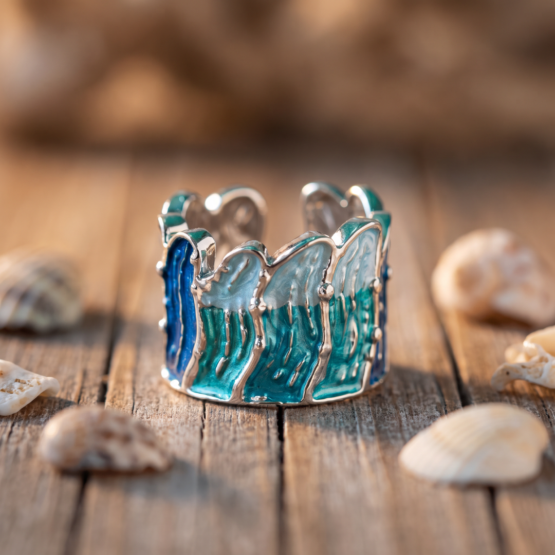 Seraphine — Wave Band Enamel Ring
