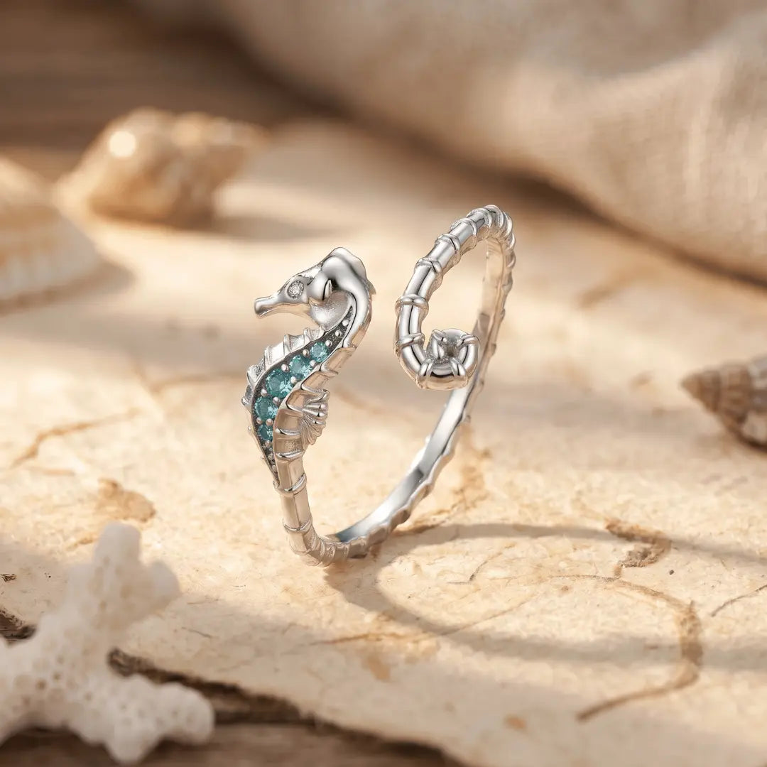 Fiona — Seahorse Zirconia Open Ring