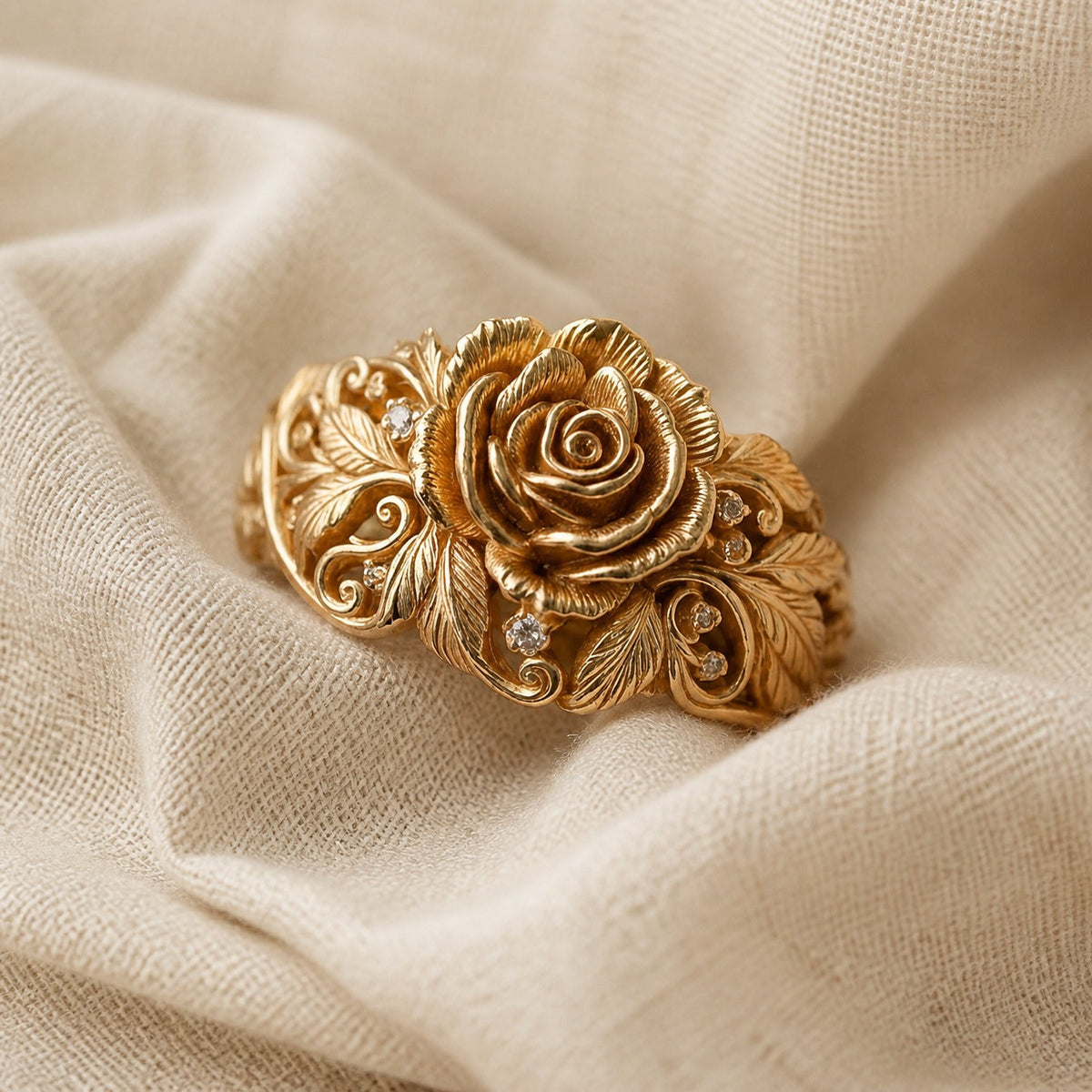 Saffron — Majestic Flower Gold Ring