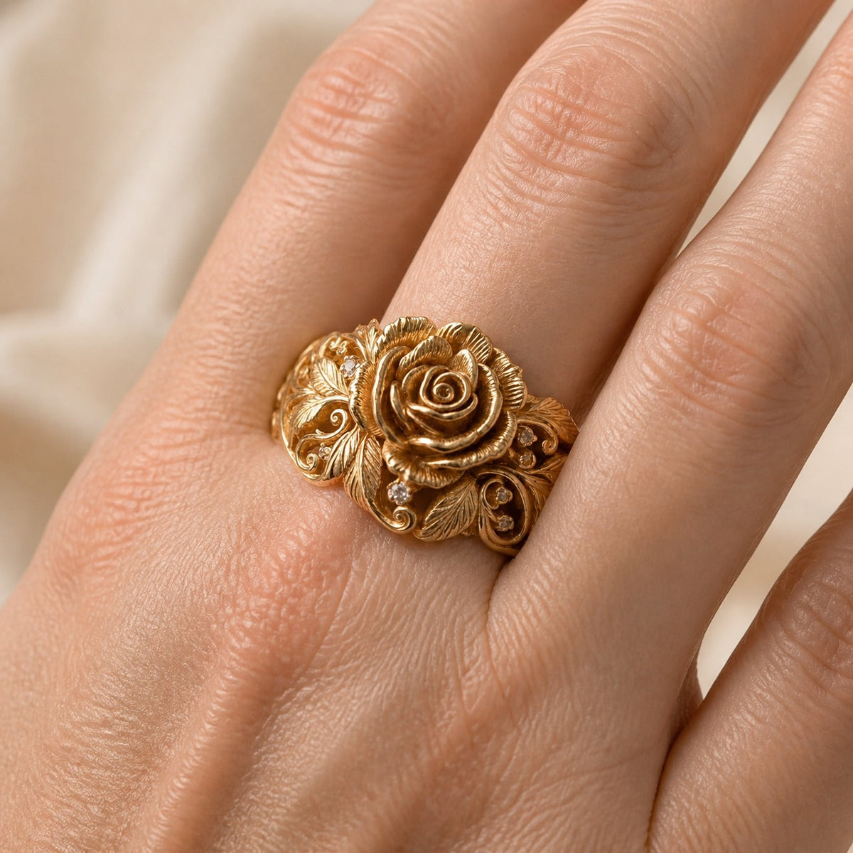 Saffron — Majestic Flower Gold Ring