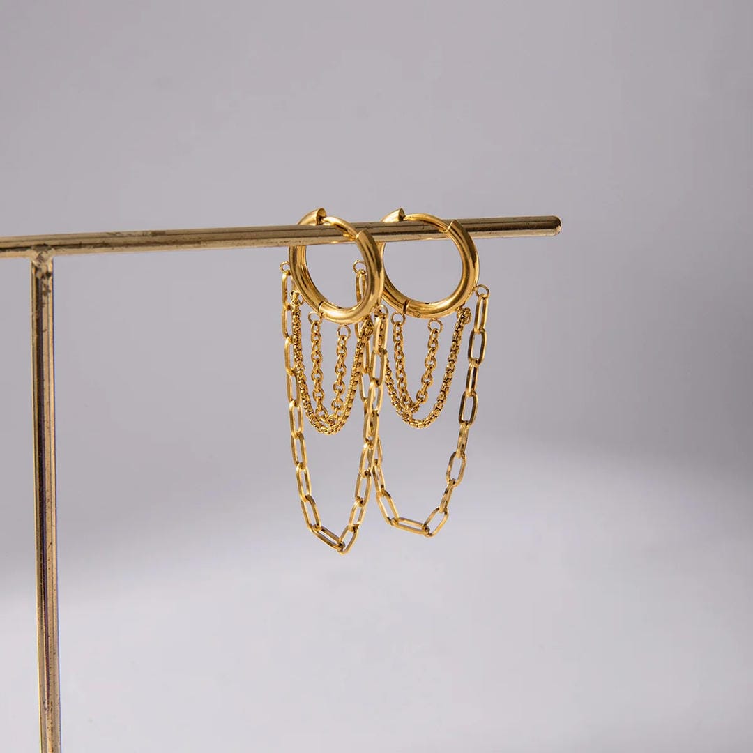 Minnie — Gleaming Chain Hoop Earrings