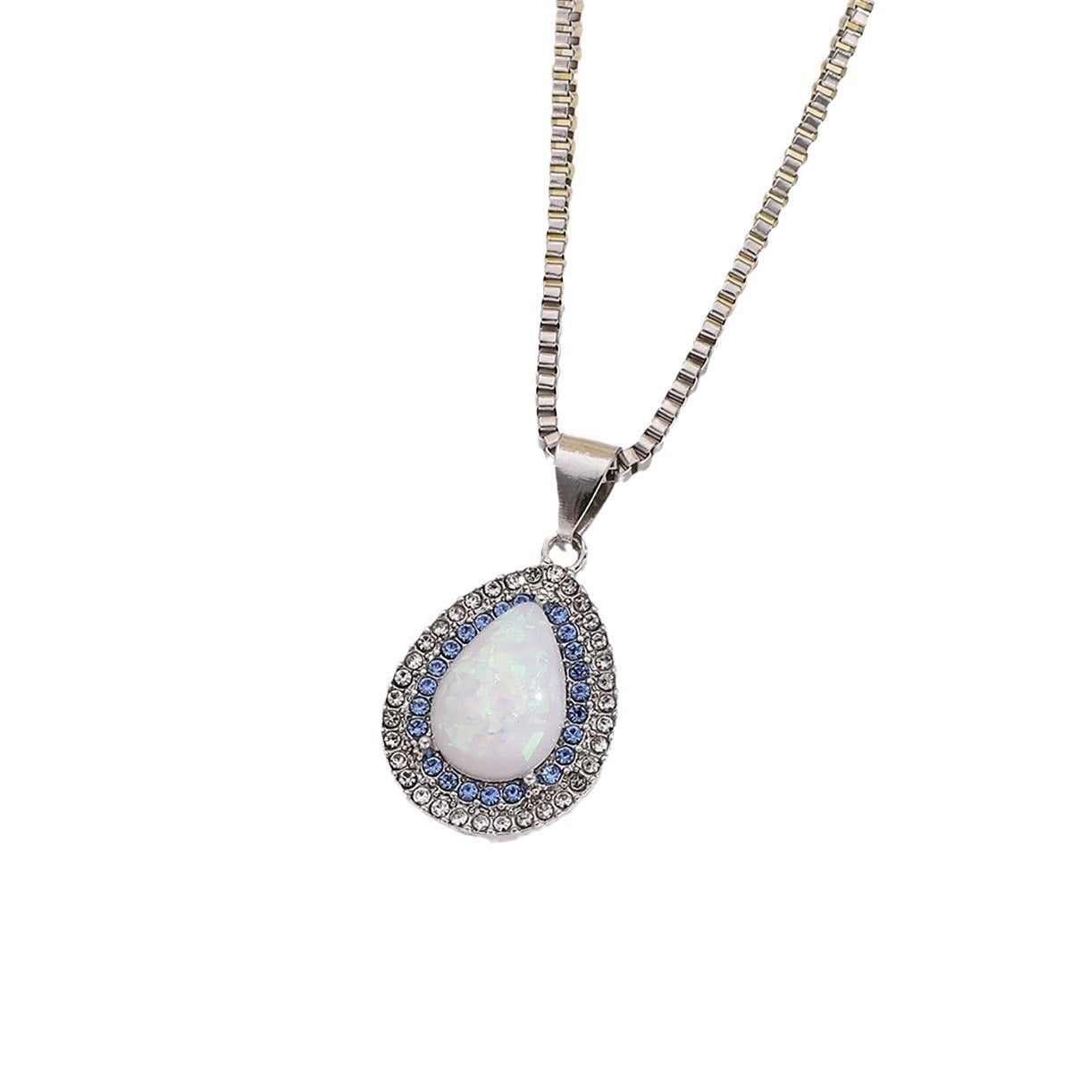 Heidi — Boho Egg-Shaped Aquamarine Pendant Necklace