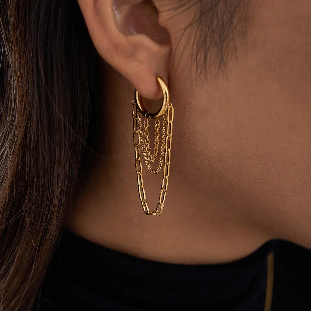 Minnie — Gleaming Chain Hoop Earrings
