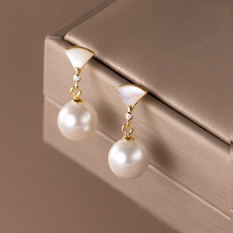 Elegant Silver Earrings Adorned with Pearls