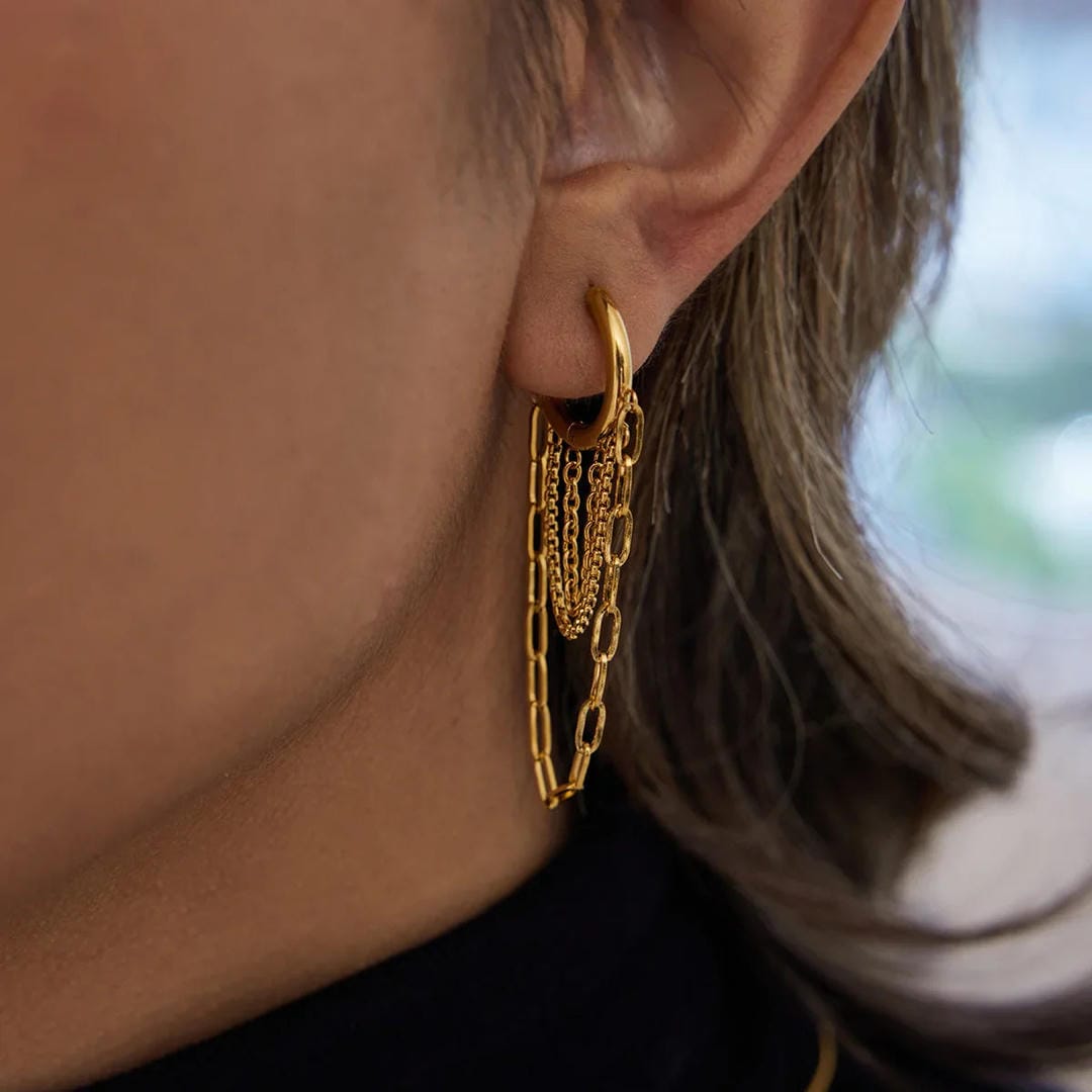 Minnie — Gleaming Chain Hoop Earrings