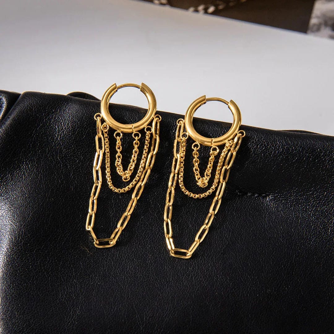 Minnie — Gleaming Chain Hoop Earrings