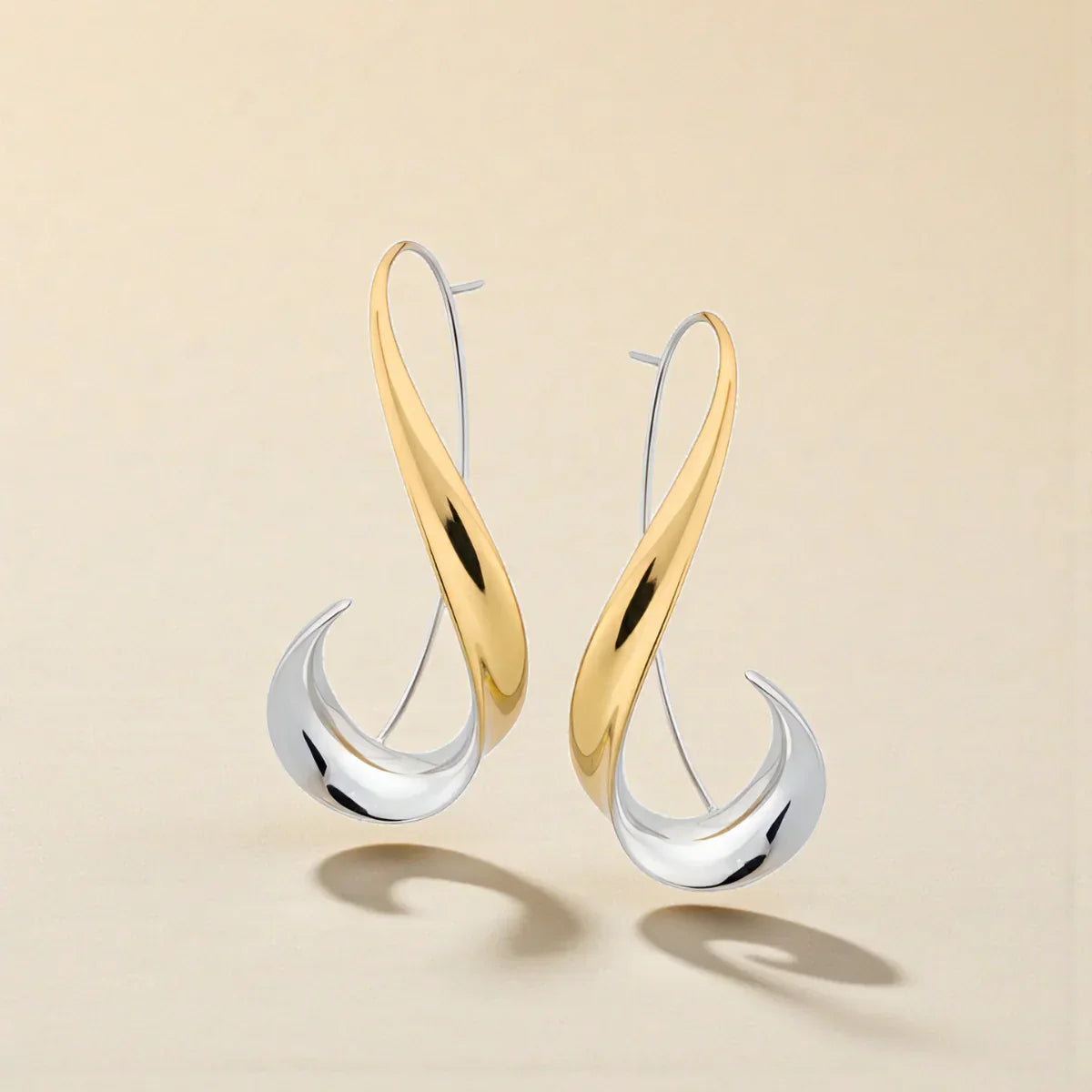 Dulcie — Two-Tone Sculptural Drop Earrings