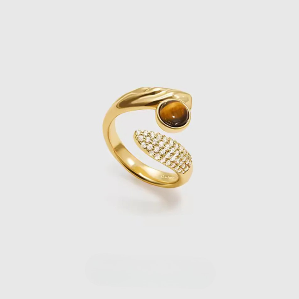 Marjut — Open Serpentine Zirconia Ring
