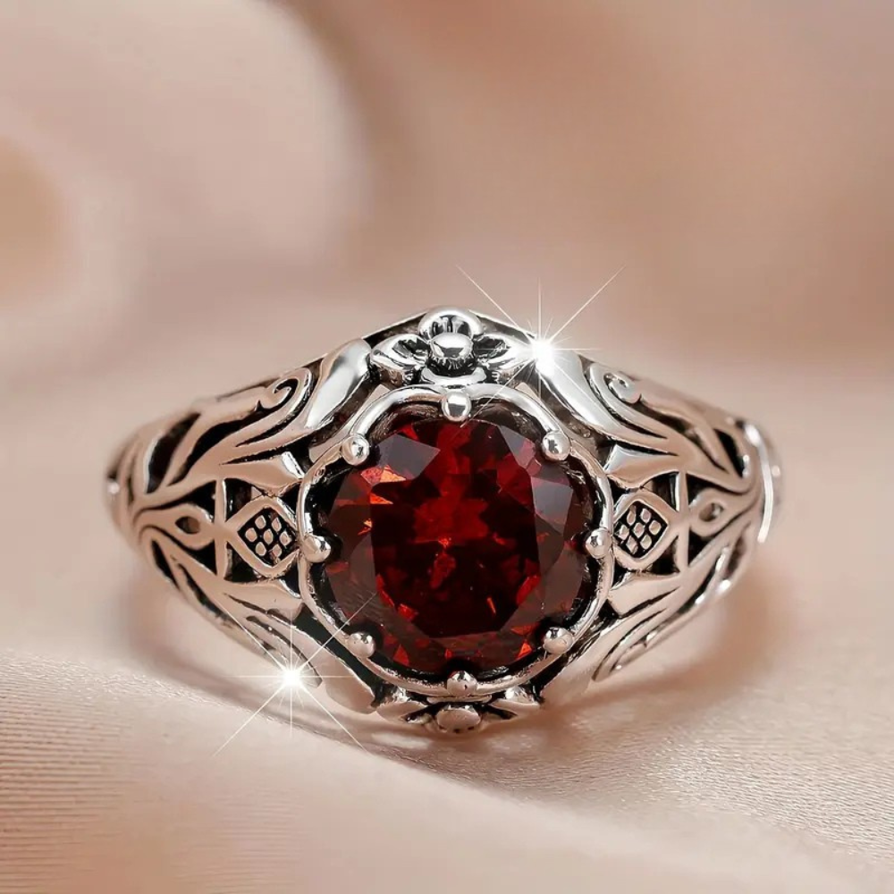 Kerttu — Red Zirconia Ring