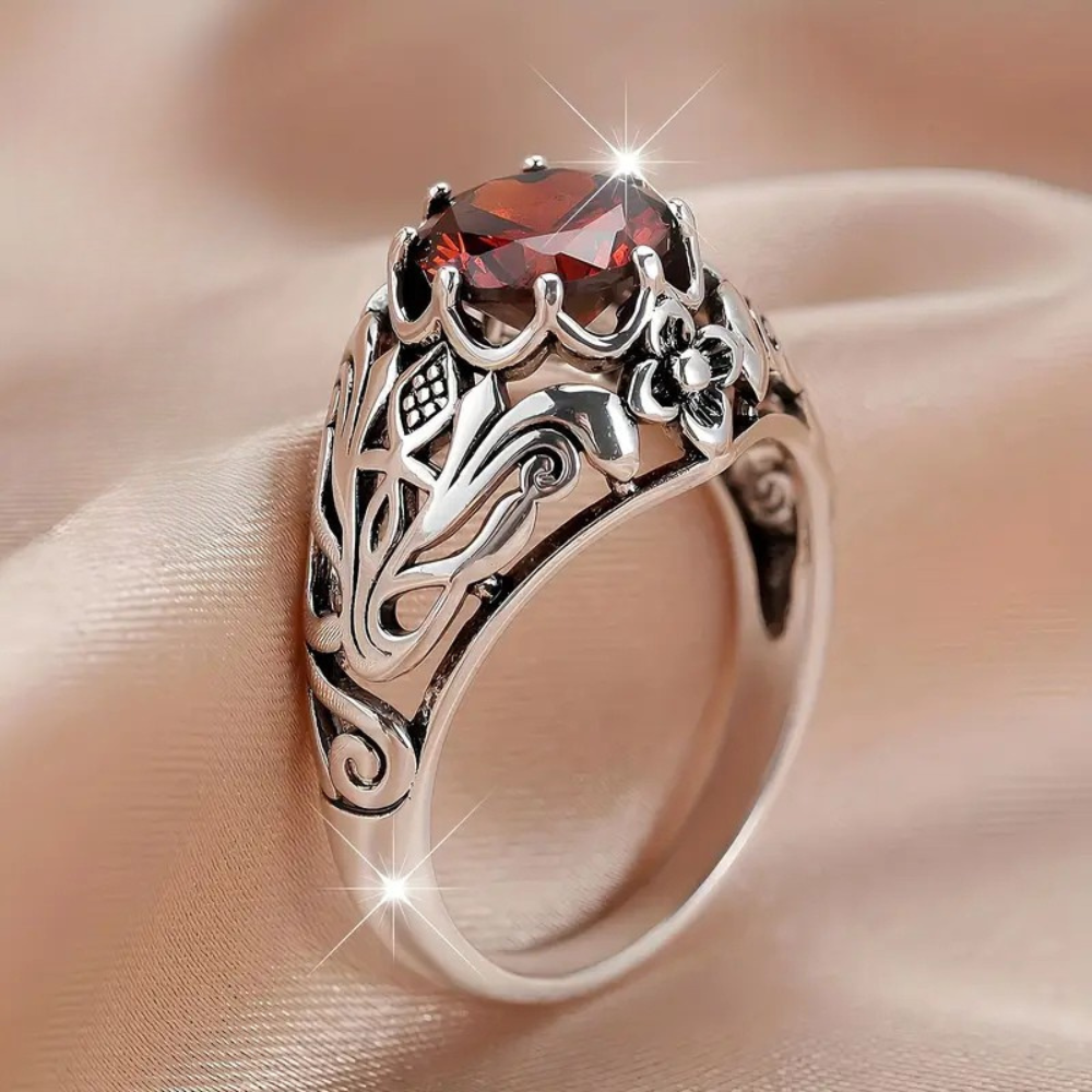 Kerttu — Red Zirconia Ring