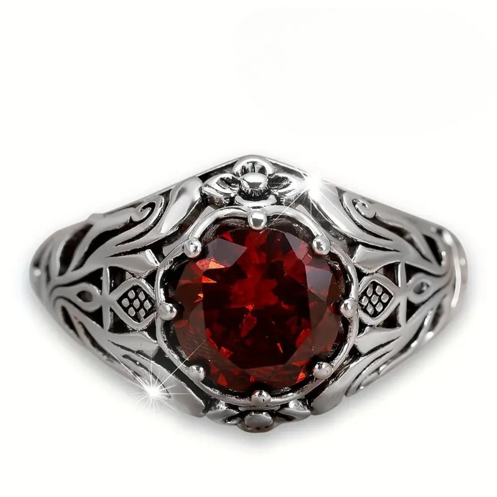 Kerttu — Red Zirconia Ring