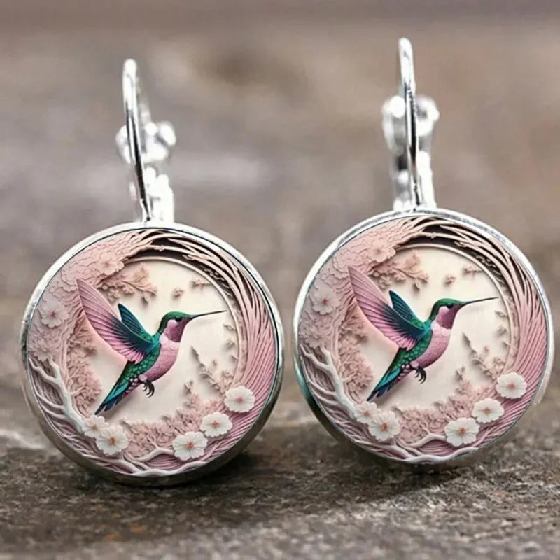 Pearl — Hummingbird Glass Dome Pendant Necklace