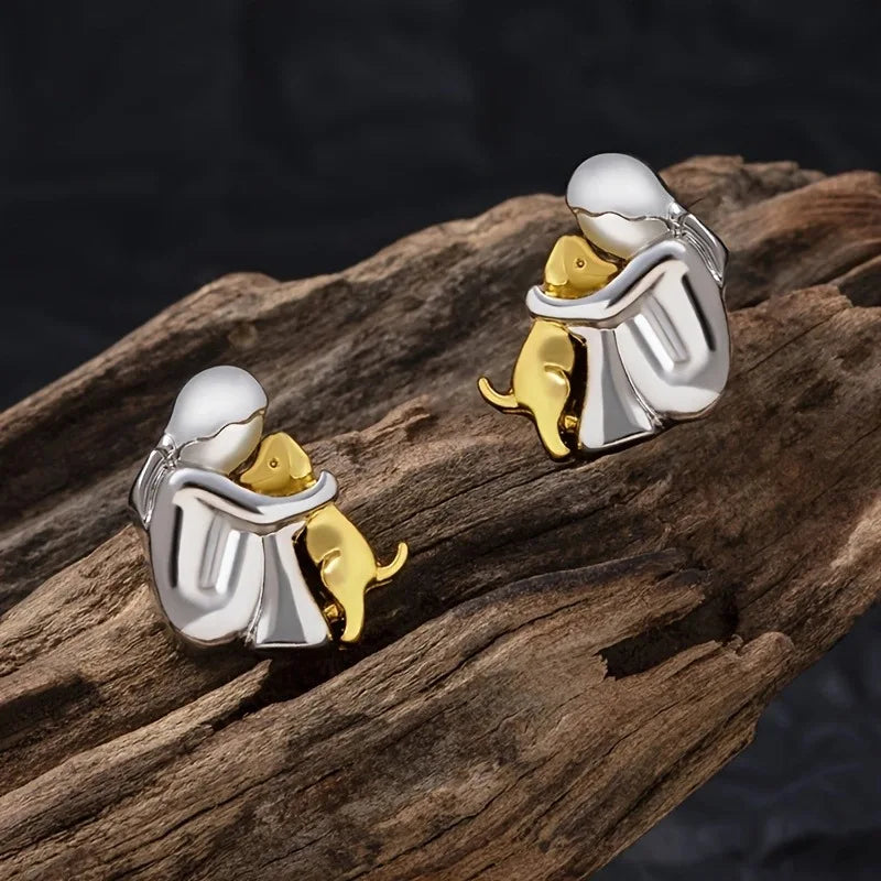 Tilda — Silver and Gold Two-Tone Hug Earrings
