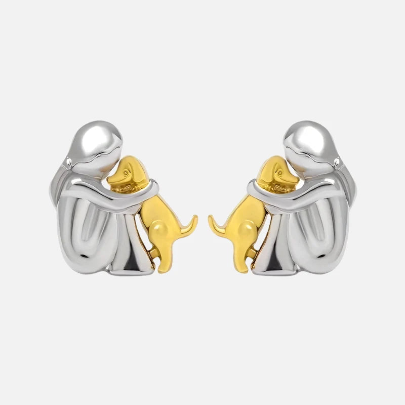 Tilda — Silver and Gold Two-Tone Hug Earrings