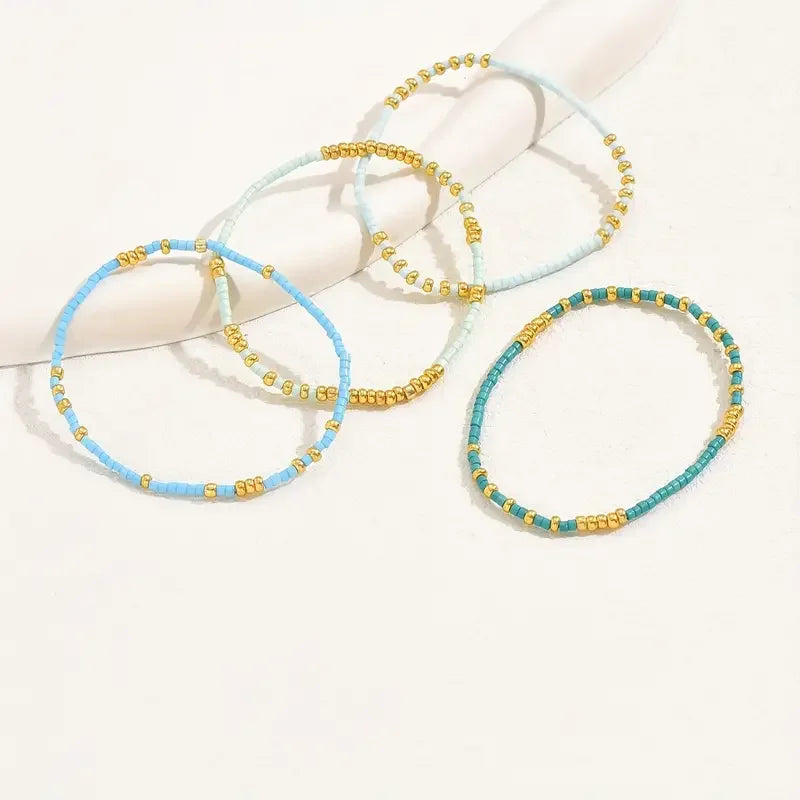 Zoe — Subtle Turquoise Beaded Bracelet Set