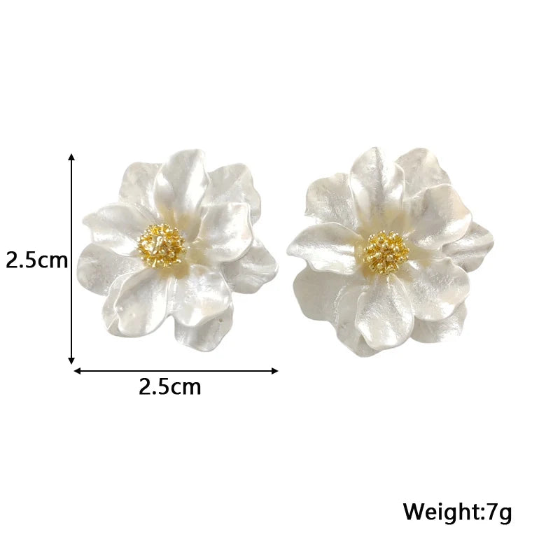 Elegant White Acrylic Stud Earrings