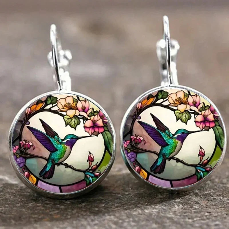 Pearl — Hummingbird Glass Dome Pendant Necklace