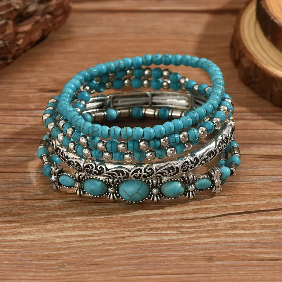 Melissa — Turquoise Beaded Bracelet Set
