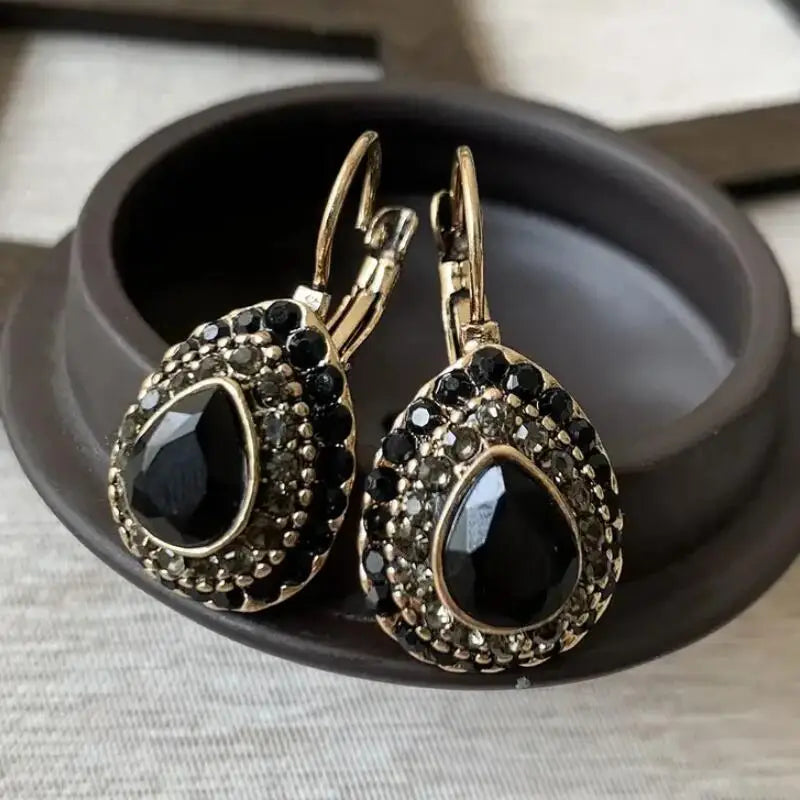 Isla — Vintage Crystal Teardrop Earrings