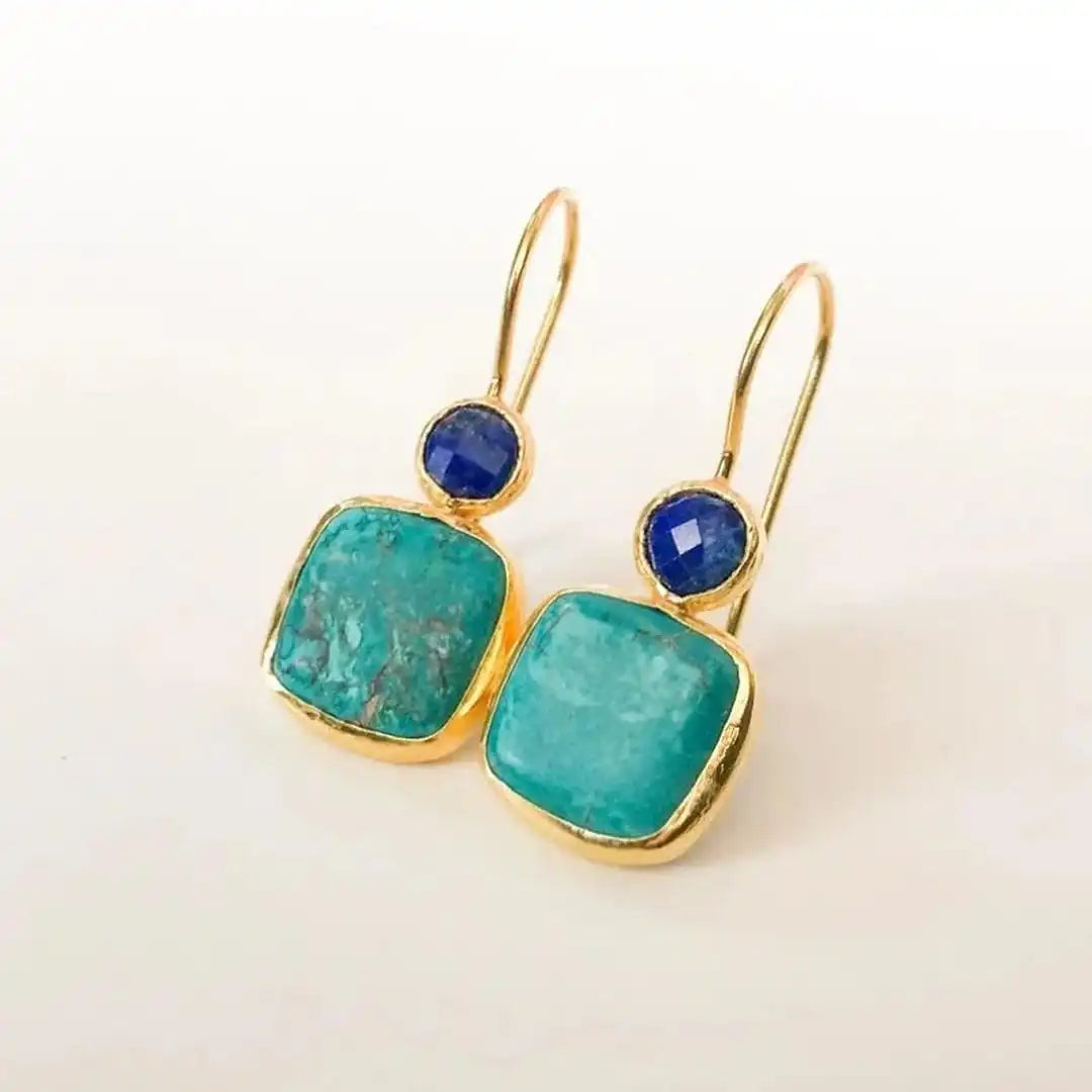 Sabella — Turquoise Filigree Gold Drops