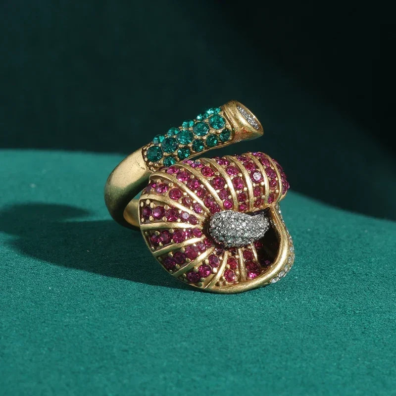 Lilith — Abstract Flower Crystal Ring