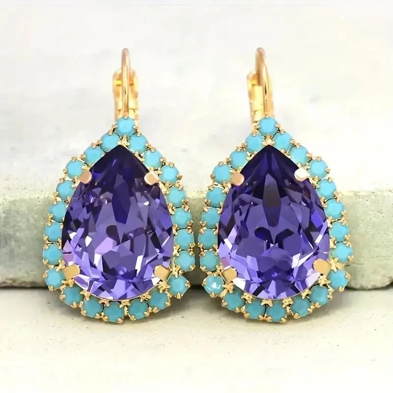 Isla — Vintage Crystal Teardrop Earrings