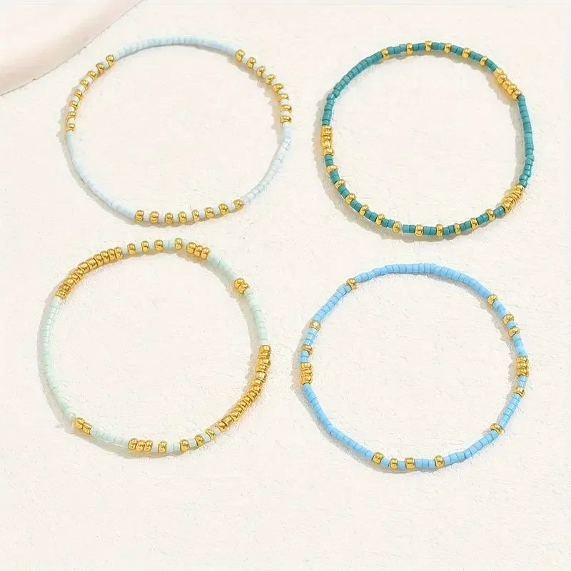 Zoe — Subtle Turquoise Beaded Bracelet Set