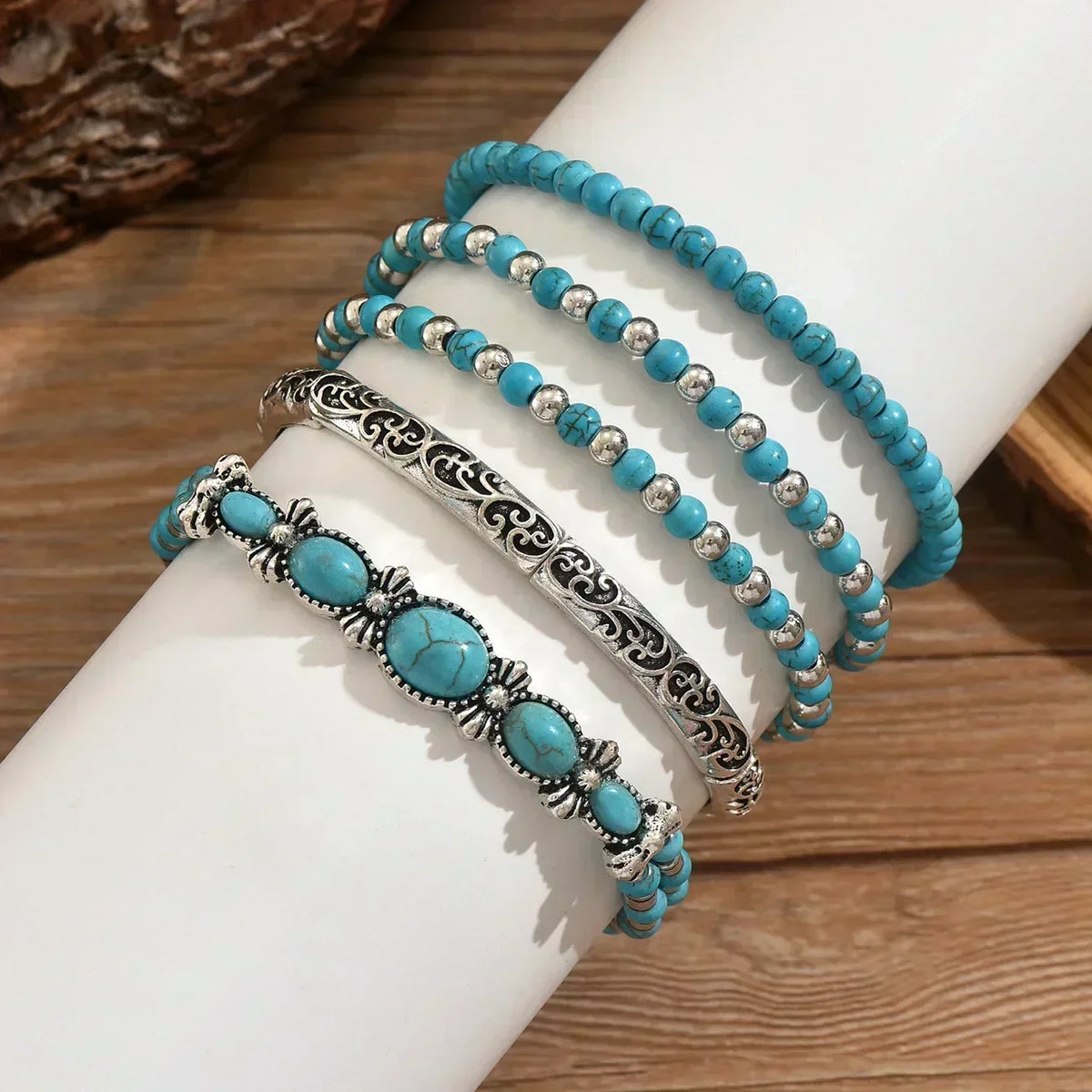 Melissa — Turquoise Beaded Bracelet Set