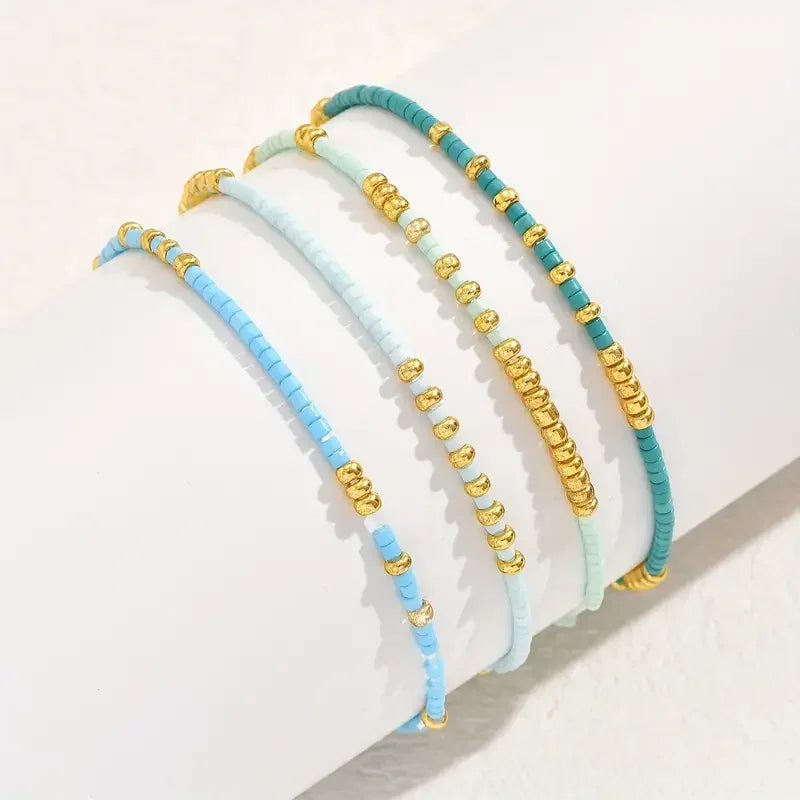 Zoe — Subtle Turquoise Beaded Bracelet Set