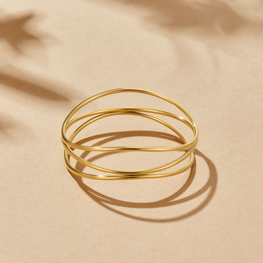 Nadia — Layered Gold Bangle