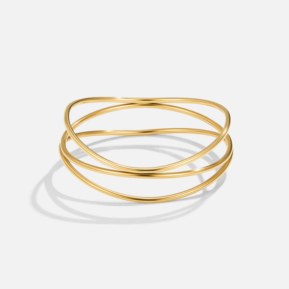 Nadia — Layered Gold Bangle