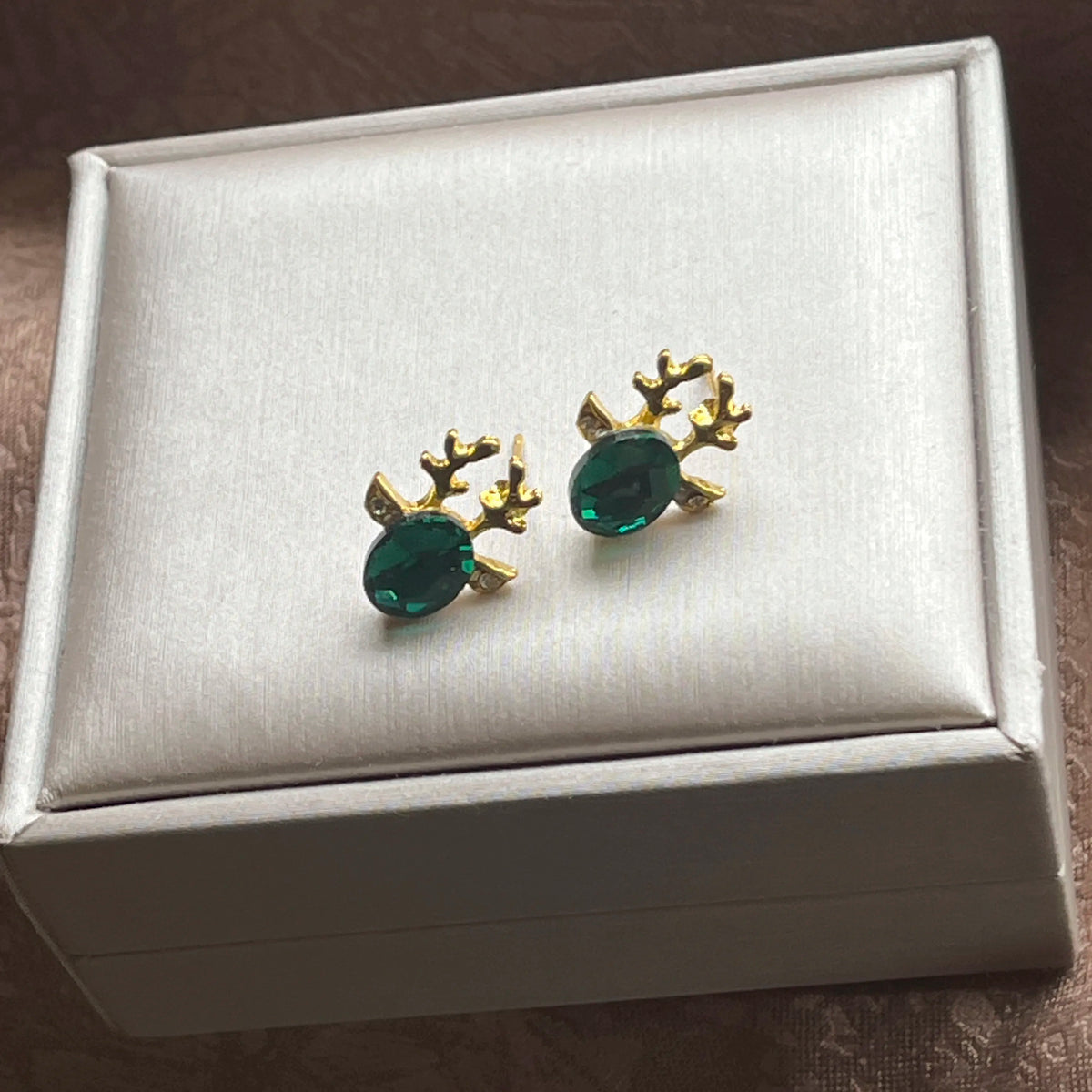 Fay — Festive Reindeer Crystal Stud Earrings