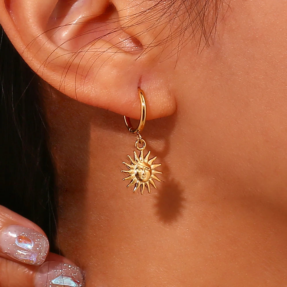 Solara Sun Goddess Gold Earrings