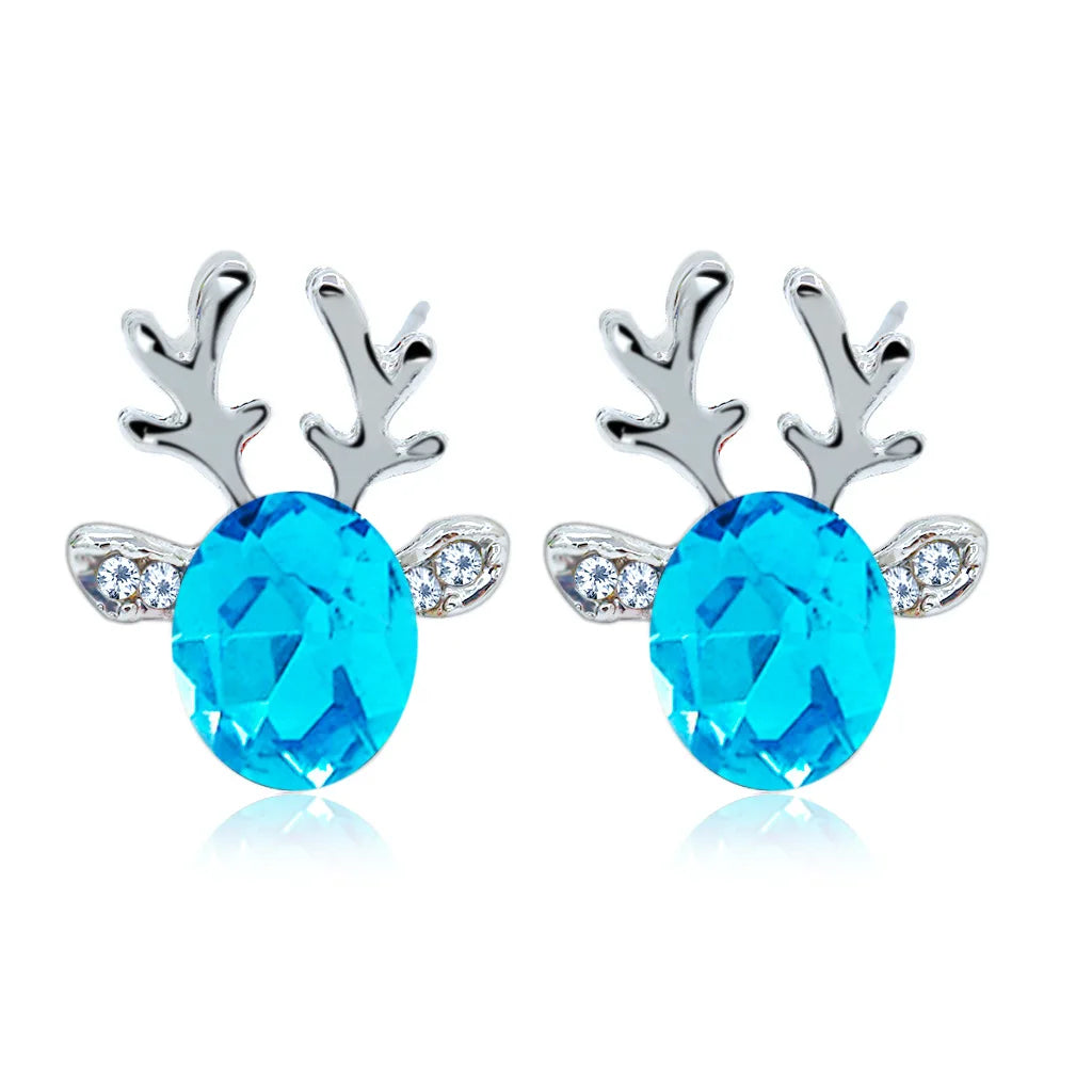 Fay — Festive Reindeer Crystal Stud Earrings
