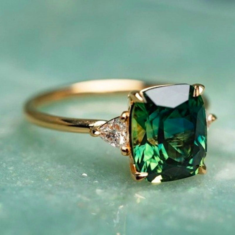 Abigail — Elegant Vintage Ring with Square Emerald