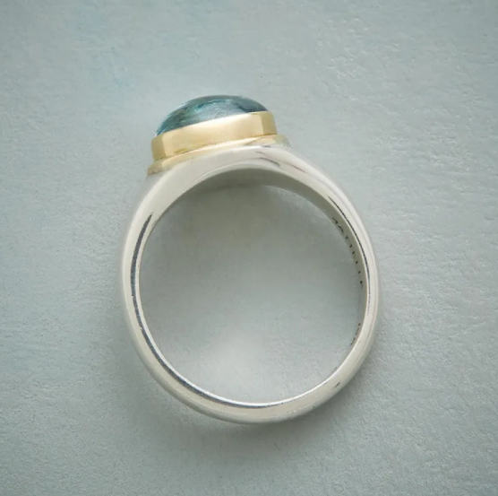 Whitney — Silver Green Diamond Ring
