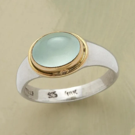 Whitney — Silver Green Diamond Ring