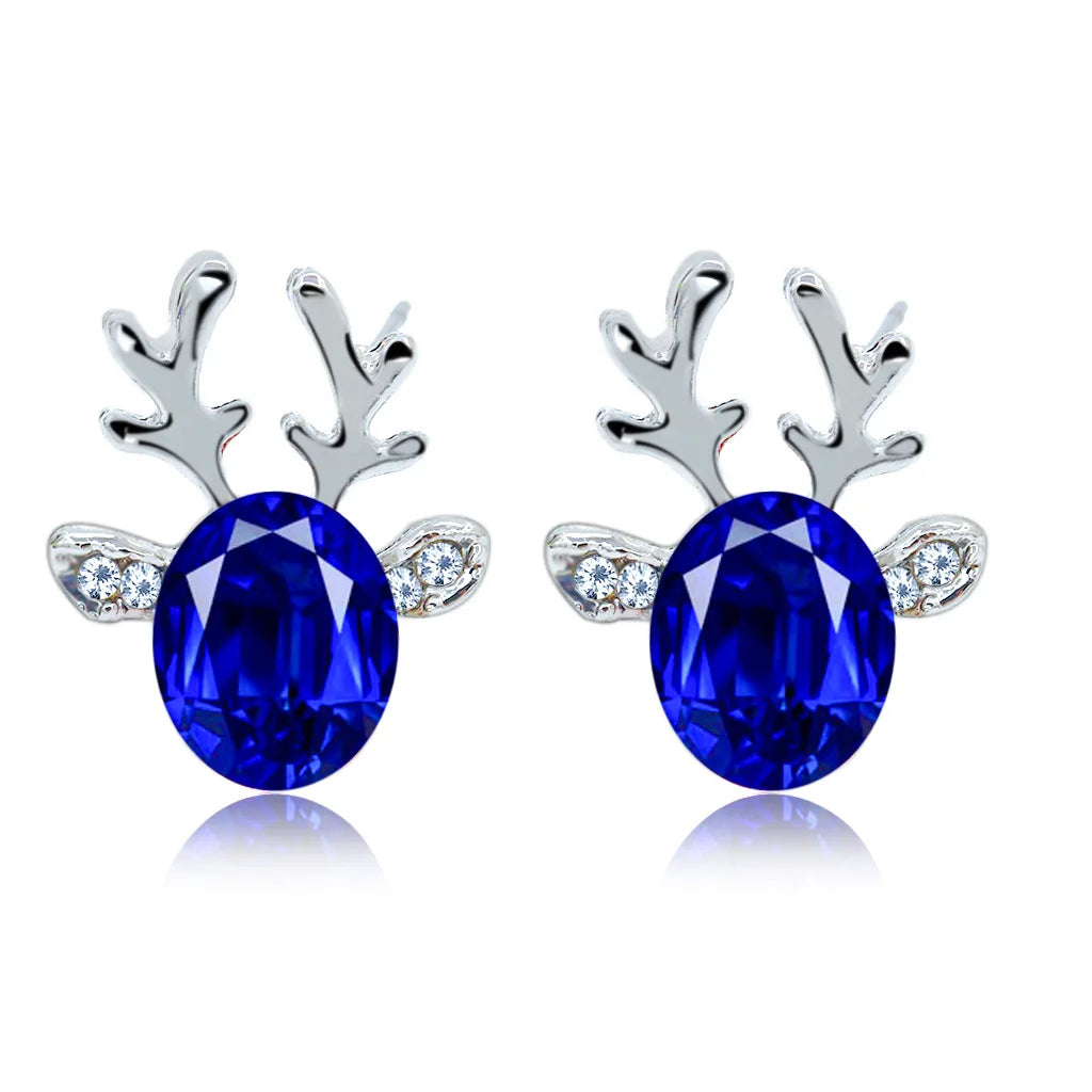Fay — Festive Reindeer Crystal Stud Earrings