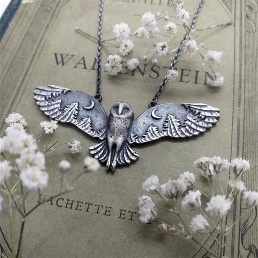 Zola — Vintage Owl Moon Necklace
