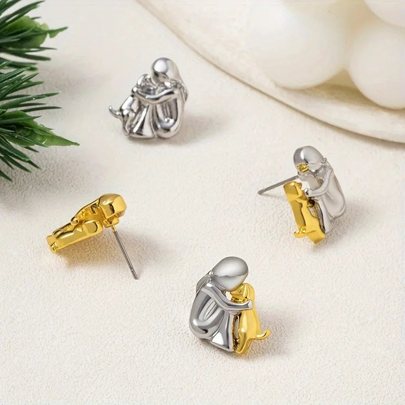 Tilda — Silver and Gold Two-Tone Hug Earrings
